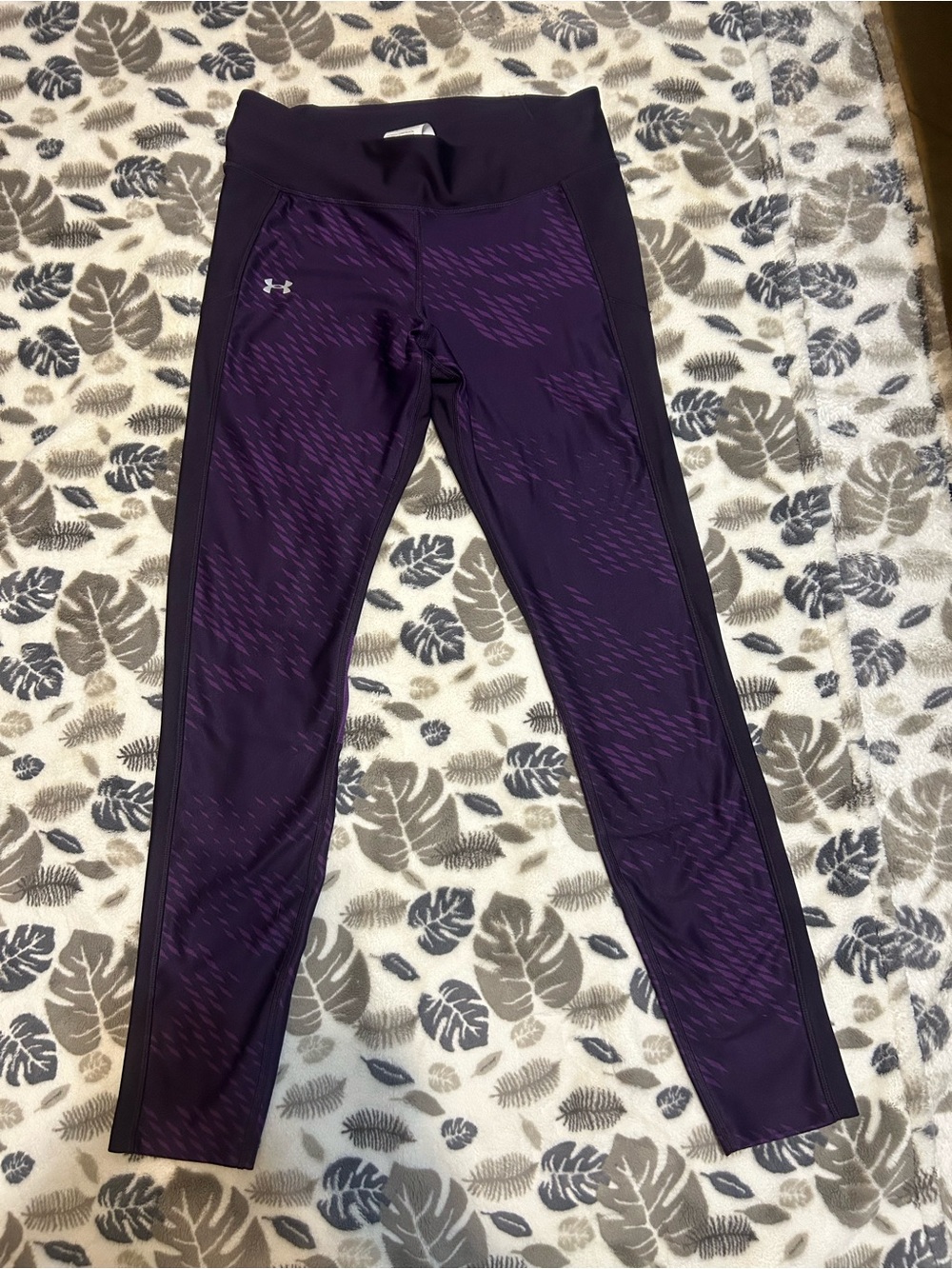 Under Armour Dark Purple Printed Performance Leggings